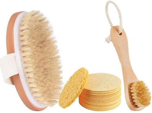 Spazzola per il corpo con spazzolatura a secco, Spazzola per il viso | Scrubber corpo multiuso in sisal,Spazzola per la pulizia del corpo, set di spazzole per la pulizia della pelle per casa, bagno, v