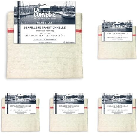 La Corvette - Serpillère Traditionnelle, Multicolore, 1 Unité (Lot de 5)