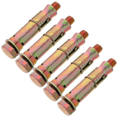 WATIIFUFU 5 Tornillos De De Zinc De Tamaño M10x70, Tornillo De Chapado En Color Dorado, Perno De Tornillo, Anclajes De Cuña Resistentes, Pernos De Gecko Para