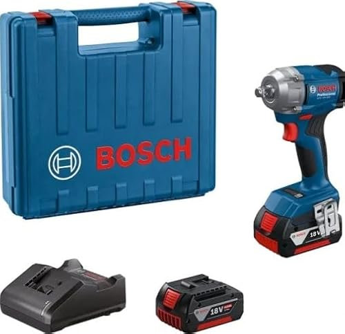 Bosch Professional 18V System Akku-Drehschlagschrauber GDS 18V-350 (Set mit 2x 4.0 Ah Akku + GAL 1820, Handwerkerkoffer)