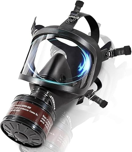Gasmask, heltäckande andningsskydd för kärn- och kemiskt skydd, militär taktisk design med 40 mm aktivt kolfilter