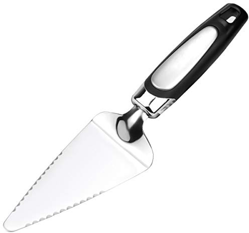 HQDeal Stainless Steel Pie Server Pizza Cake Cutter, Serrated Edges on Both Sides Suitable for Right-handed or Left-handed Chef