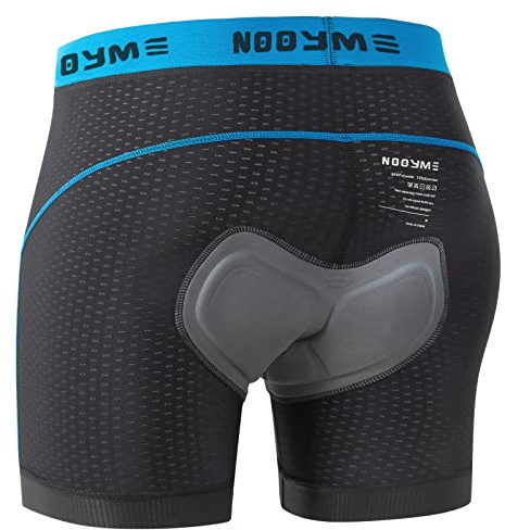 Nooyme, Cykelshorts för män med 3D-vaddering, snabbtorkande cykelbyxor, elastiska cykelshorts av polyamid och elastan, högre elasticitet och luftgenomsläpplighet