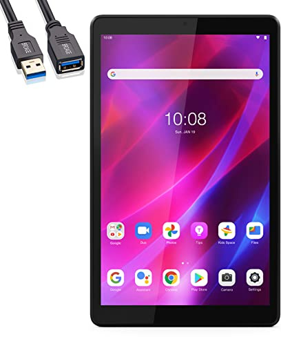 Lenovo Tab M8 (3rd Gen) 8 Tablet, WiFi, 32GB Storage, 3GB LPDDR4x Memory, 8 IPS 350nits Glossy Touchscreen Display, Octa-Core MediaTek P22T Processor, Android 11, Iron Grey, BROAG Extension Cable