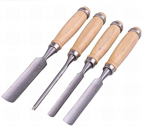 Samnuerly 4 Pcs Carpenter Carving Firmer Gouge Wood Chisel Woodworking Carpentry Engraving Tools