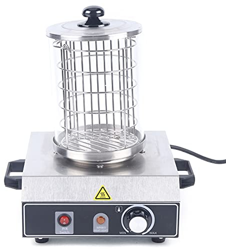 Queeucaer Cuiseur à saucisses - Chauffe-saucisses acier inoxydable - Appareil à hot dog - Chauffe-saucisses professionnel - restauration,collations,fêtes famille - Argenté - 350 W - GJ-2614-EU-DKTD