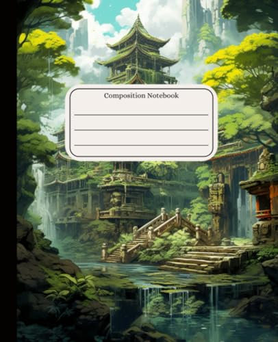 Composition Notebook College Ruled with Magical Landscape Illustration #4 | for School, Work |110 pages | 7.5x9.25