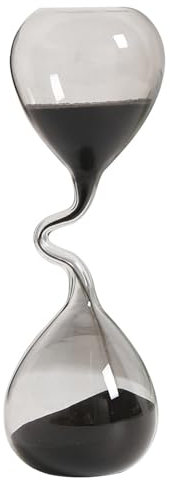 Sablier noir au design courbé - Style moderne - Esthétique - Accessoires de décoration d'intérieur en verre - Décoration de table d'intérieur simple