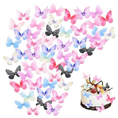 100 Farfalle Tridimensionali A Doppio Strato, Decorazione A Farfalla, Farfalle Per Artigianato, Decorazione A Farfalla Da Appendere, Farfalla In Organza 3D