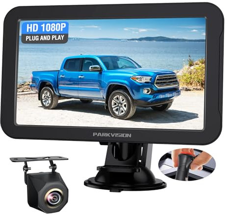 PARKVISION Rückfahrkamera Auto mit Nachtsicht, Rückfahrkamera Nachrüsten System mit 7 LCD Auto Monitor, Rückfahrkameras Kabel 12V-24V für Wohnmobil, Wohnwagen, LKW, PKW, SUV, Pickups