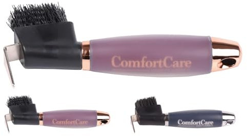 NETPROSHOP Hufauskratzer ComfortCare Hufkratzer mit Bürste und Gelgriff, Farbe:Bordeaux