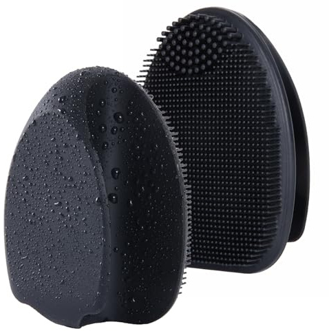 Silicone Face Scrubber for Men, 2 Pack Deep Cleaning Facial Brush, Manual Exfoliating Face Wash Brush for Blackhead Pore Cleansing, Sensitive Skin Care Tool for Women and Men