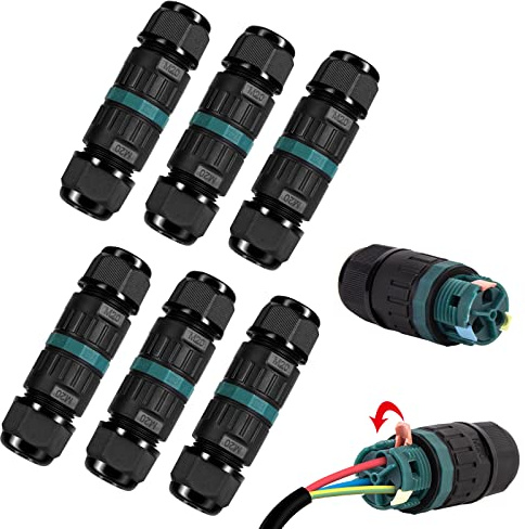 Connecteur de câble étanche IP68, connecteur de câble étanche à 3 broches, manchon de connexion pour câble de 5 à 12 mm de diamètre, boîte de jonction étanche IP68 à 2 voies pour