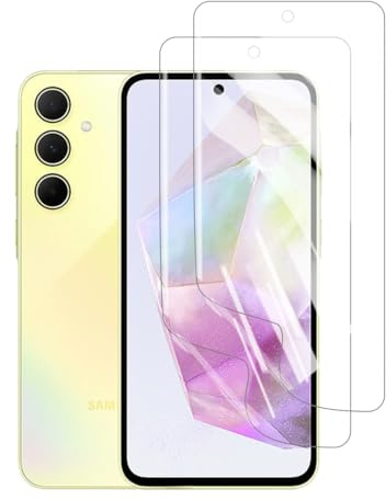 HYVICYROT Hydrogel Skärmskydd för Samsung Galaxy A35/A36/A55/A56, 2 stycken HD Genomskinliga Mjuka TPU Skärmskydd [Inte Härdat Glas] [HD Genomskinligt] [Hög Känslighet]