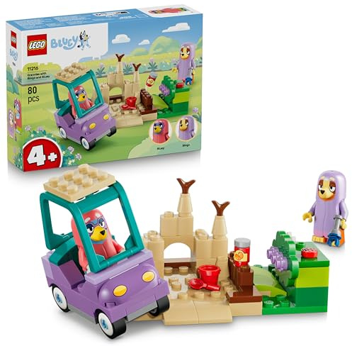 LEGO Bluey Nonne con Bingo e Bluey - Giochi Didattici con Macchina, 2 Minifigure e Giardino - Set Giocattoli Montessori - Regalo di Compleanno per Bambine e Bambini da 4 Anni in su - 11216