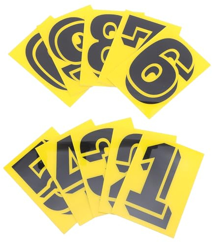Gadpiparty Adesivi Numeri Autoadesivi per Porte da 0 a 9 Targhette Adesive per Numeri Civici Kit 10 Pezzi Giallo ad Alto Contrasto per Appartamenti Cassette Postali e Uffici Facile