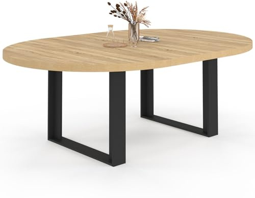 IDMarket - Table à Manger Extensible Ronde Phoenix 6-10 Personnes Bois et Noir 140-200 cm