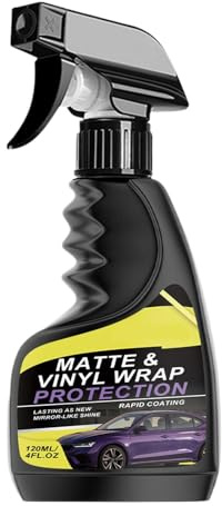 Spray Nettoyant Voiture | Revêtement Mat Hydrofuge 120 Ml Protection UV - Nettoyant et Raviveur pour Covering Auto - Pour Roues Portes Sièges Tableau Bord, Élimine Taches Poussière Films
