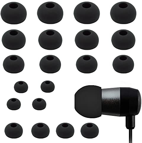 MMOBIEL 10 Paires d'embouts (Noir) en Silicone Compatible avec écouteurs Compatible avec Sony Phillips Sennheiser Plantronics Skullcandy