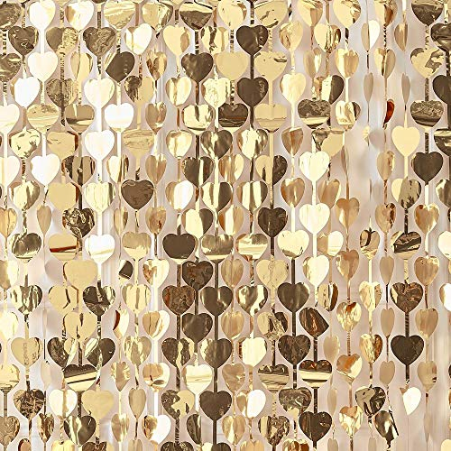 Ginger Ray Herz-Hintergrund mit goldfarbener Folie, für Hochzeit, Party, Dekoration, Fotoautomat.