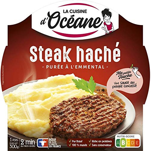 LA CUISINE D OCEANE - Steak Haché Charolais Purée À L'Emmental 300G - Lot De 2