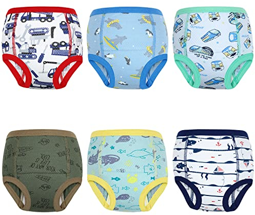 MOEMOE BABY Töpfchen Trainingshose, 6 Stück Töpfchentraining Unterhosen Trainer Töpfchen Trainingshose Jungen Mädchen Töpfchen Trainingshose Kinder, Blau, 6 Jahre