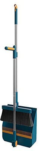 Luckxing Besen Und Kehrschaufel Set, Aufrechter Combo, 180-Grad-Drehung Kehrmaschine Und Kehrschaufel Mit Kamm Kehrschaufel Und Besen Mit Langem Stiel Für Zu Hause Küche Zimmer Büro Lobby