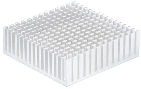 QUARKZMAN 1Stk 50x50x15mm Kühlkörper Aluminium Kühler Kühlkörper Kühlung mit Thermal Blau Aufkleber für Chip CPU Transistor FET IC Verstärker Weiß