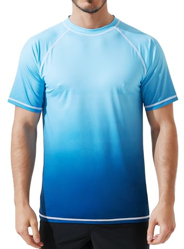 Arcweg Rashguard Homme Manches Courts M-3XL T-Shirt Anti-UV UPF 50+ Sechage Rapide Léger pour Surf Natation Plongée Plage