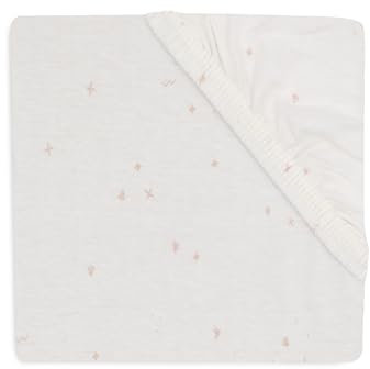 Jollein Spannbettlaken Jersey - Twinkling, Wild Rose - 70/75x140/150cm - 100% Baumwolle - Spannbetttuch - Oeko-TEX Zertifiziert