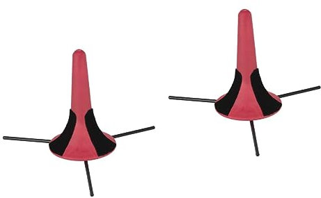 Mikinona 2 Stücke Tragbare Trompete Stehen Metall Stativ Mit Abnehmbaren Beinen Faltbare Für Rot