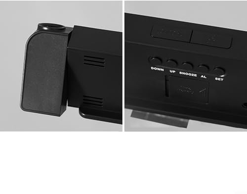 Réveil à projection avec deux alarmes, minuterie et projecteur rotatif, facile à utiliser, affichage lumineux