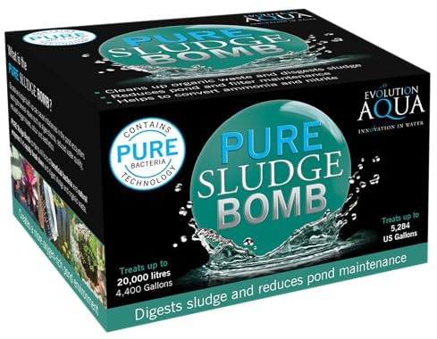 Evolution Aqua Pure Sludge Bomb – Natural Sludge Buster for Clear Water Treatment, Bacteria Balls Cleaner for Fish Ponds | 1 Gel Ball Treats 20,000 litres