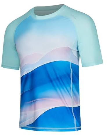 SURFEASY Men's Short Sleeve Rash Vest |UPF 50+ Rash Guards Swimming Shirts |UV Sun Protection Quick Dry
