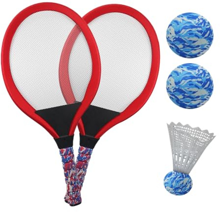 Raquette de badminton pour enfant - Jouet d'extérieur - 1 paire de raquettes de sport interactif parent-enfant avec balle - Pour débutants à l'école primaire