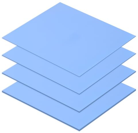 Thermal Pads 4 Pcs 6w/Mk 100 * 100mm 0.5mm 1mm 1.5mm 2mm Highly Temperature Heat Resistant Silicone Cooling Pad Non Conductive for Heatsink Cpu Gpu Ssd Ic Led Smd and Electronic Cooling