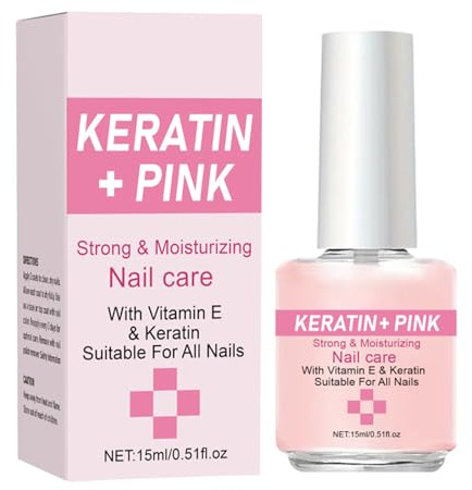 Nail Strengthener For Weak Nails - 15ml Keratin + Vitamins E Nail & Cuticle Oil - Quick Dry Growth Treatment Nail Polish Strengthener - Long-Lasting Nail Hardener Extra Strong, Enhanced Shine