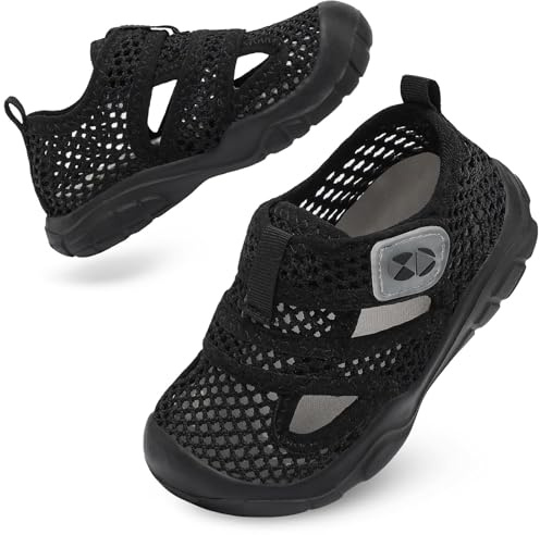 JIASUQI Toddler Sandals for Boys Girls Kids Water Sandals Outdoor Breathable Water Shoes Summer Barefoot Shoes Lightweight Qucik Dry for Swim Pool Beach