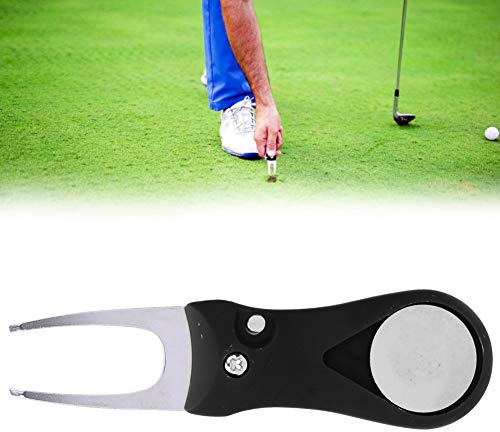 CHICIRIS Divot Tool Herramienta de Reparación de Divot de Resorte de Acero Inoxidable 304 con de ABS Marcador de Bolas de Tenedor Emergente Automático Plegable para Entrenamiento de Práctica de