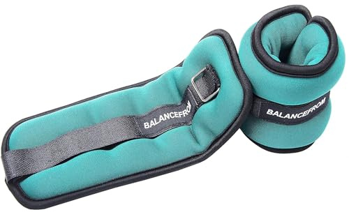 Signature Fitness Fully Adjustable Ankle Wrist Arm Leg Weights, 1.5 lbs each (3-lb pair), Green