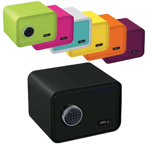 mySafe 350 Code | Elektronischer Tresor mit Zahlenschloss | 35x35x28cm | Design Safe | Möbeltresor | Stahltresor Doppelbolzenverriegelung | Alarm und Notschlüssel | Wand- Bodentresor | Farbe Schwarz