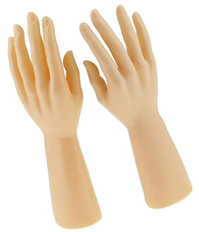 12 tum mannekäng höger vänster hand smycken armband handskar display - 1 par - hudfärg