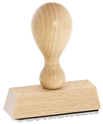 stempel-fabrik – Holzstempel mit Wunschtext personalisieren – individueller Stempel als Namensstempel, Firmenstempel, Lagertextstempel und zur Kennzeichnung von Dokumenten (60 x 10 mm - 2 Zeilen)