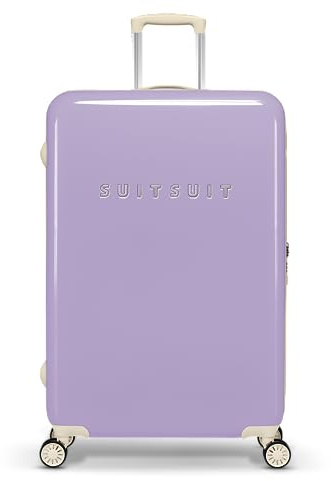 SUITSUIT Koffer Groß 76 cm - Hartschalen Reisekoffer mit Rollen - TSA-Schloss - 94 L - Fabulous Fifties Royal Lavender