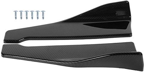 Qiilu 2 pz Universale Gonna Laterale Rocker Splitters Labbra Rocker Pannello Minigonne Laterali Estensione Winglet Ala Stile Fibra di Carbonio 18.9in Car Body Kit