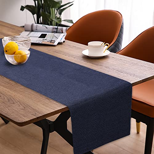 Tischläufer Frühling Modern, Tischläufer Abwaschbar, Tischläufer Leinenoptik, Tischläufer Wasserabweisend, Tischläufer für Esszimmer Party Urlaub Dekoration (Navy Blau, 40 x 140 cm)
