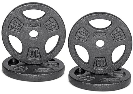 CAP Barbell Standard 1-Inch Grip Weight Plates 10 lbs BLACK, Pack (x4)