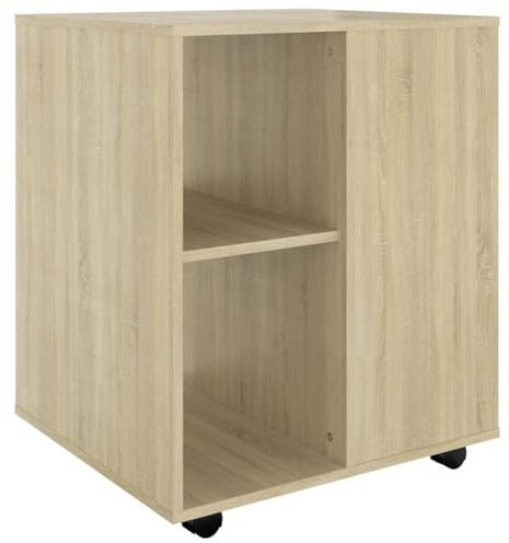 vidaXL Rollschrank mit Fächern Rollcontainer Büroschrank Aktenschrank Bürocontainer Schrank Büro Druckerschrank Sonoma-Eiche 60x53x72cm Holzwerkstoff