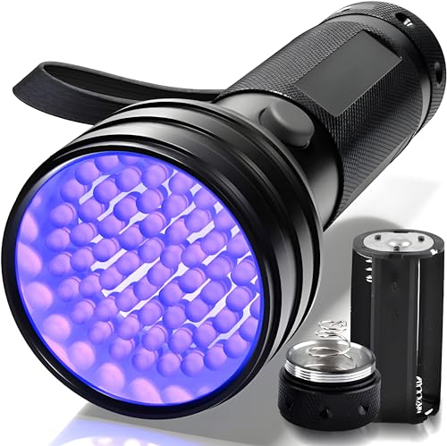 Retoo Lampe Torche UV, Lampe UV avec LEDs Ultra-Violet nm Noir Lumière Détecteur pour Traceurs Fluorescents Chien Chat Tapis Détecteur Urine Vérifie l'argent