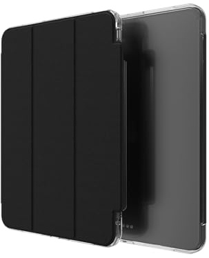 ZAGG Crystal Palace Folio Graphen verstärkte Hülle mit Standfuss für iPad Pro 11 [2024] [11-Inch], Kein Vergilben, Stiftablage, stossfeste Pad Hülle (Transparent)